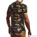 iYYVV Mens Camouflage Stripe Pattern Casual Fashion Short Sleeve Shirt Tunic Tops Camouflage B07PSK1WQ1